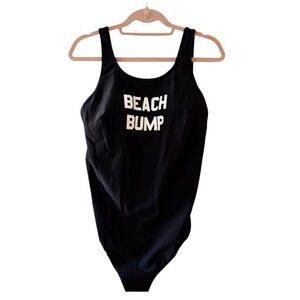 Motherhood Maternity Black Criss-Cross Back Beach Bump One Piece Swimsuit Size L